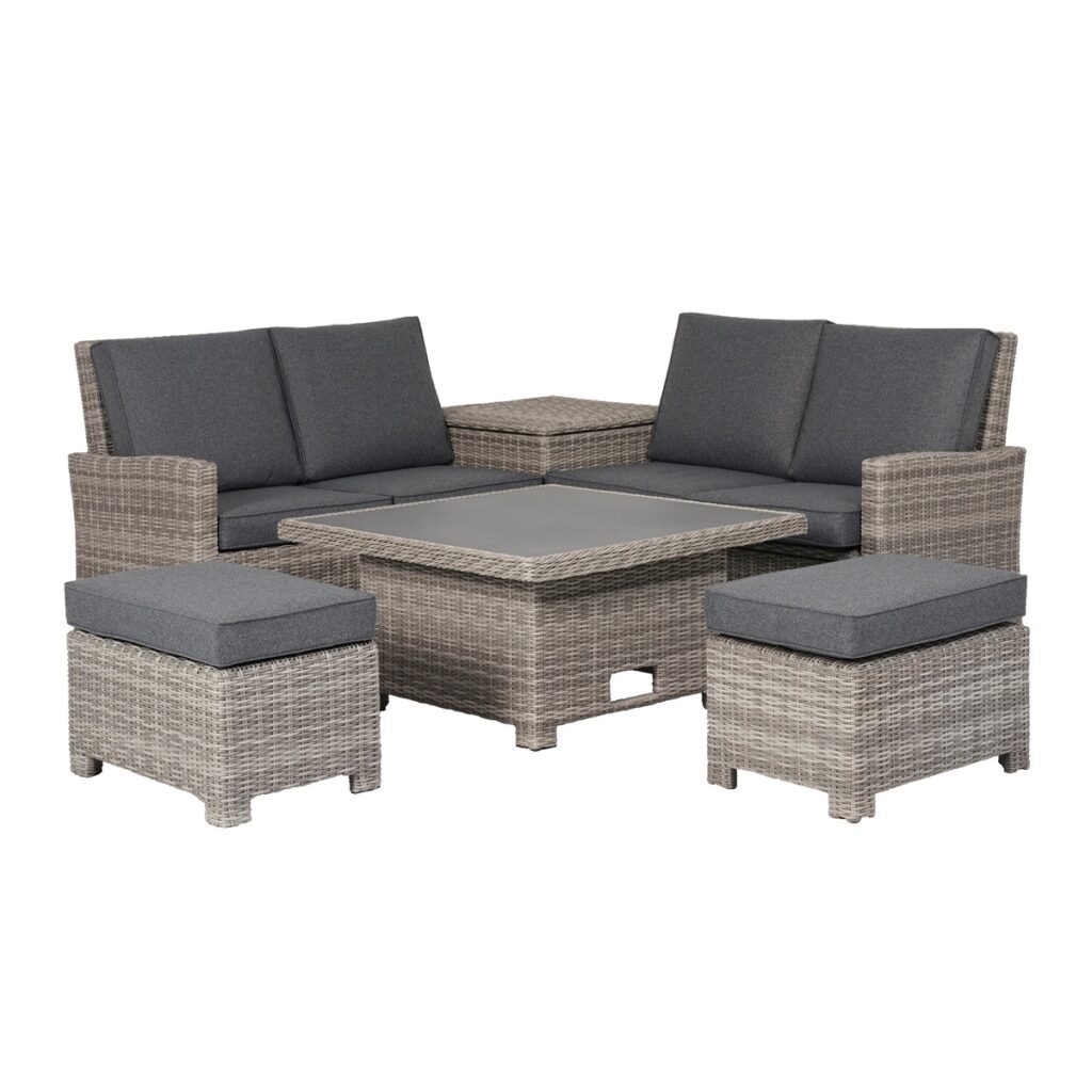 Tenby Rattan Style Corner Garden Dining Set With Storage 5056771098529 2